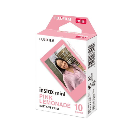أفلام كاميرا فورية "فوجي فيلم إنستاكس ميني" بتصميم إطار عصير الليمون الوردي 10 صور FUJIFILM Instax Mini Pink Lemonade Instant Film Sheets 10Pcs (10x1) for Mini Cameras