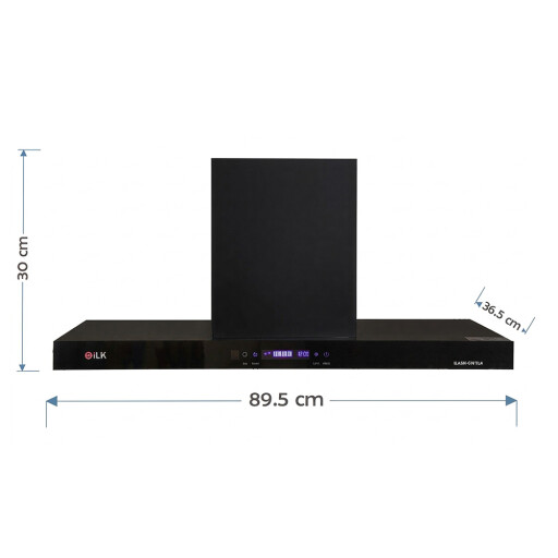 مطبخ ساحبة هواء (مفرغة) إيلك مع شاشة رقمية وتحكم باللمس - لون أسود ILK  Kitchen Hood with Touch Control and Digital Display - Black