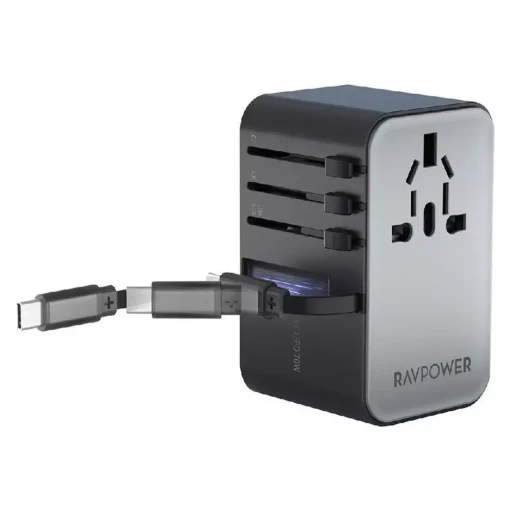 شاحن متنقل للسفر RAVPOWER RP-PC1061 PD70W TRAVEL CHARGER WITH TYPE C