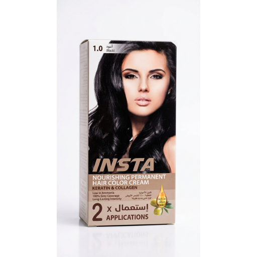 صبغة شعر طبية فاخرة بخلاصة زيت الزيتون والكولاجين - INSTA Hair Colors INSTA Hair Colors - Premium Medical Hair Dye with Olive Oil & Collagen