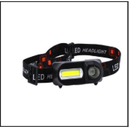 مصباح رأس كريبتون  مزدوج الإضاءة 3 واط LED مع بطارية ليثيوم - أسود Double Headlight 3W LED Headlamp with Lithium Battery