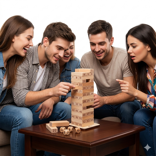 لعبة برج التوازن الخشبي العائلية الممتعة المميزة Fun and unique family wooden balance tower game