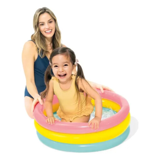 مسبح أطفال انتكس دائري آمن خفيف للاستخدام المنزلي Intex safe, lightweight, round children's pool for home use