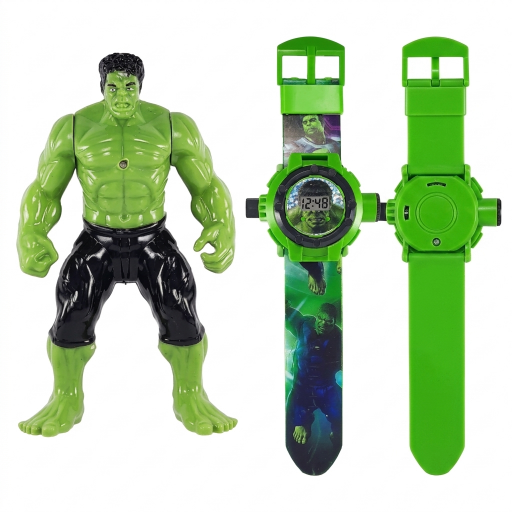 ساعة أطفال بروجكتر هالك مع مجسم ممتع Hulk projector clock for kids with a fun figure