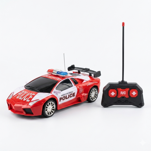 سيارة شرطة لاسلكية RK ريموت رياضية بإضاءة واقعية RK Wireless Police Car, Remote Control, Sport Car with Realistic Lighting