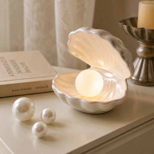 بلورة زجاجية مضيئة (محارة / صدفة) Luminous glass crystal (conch/shell)