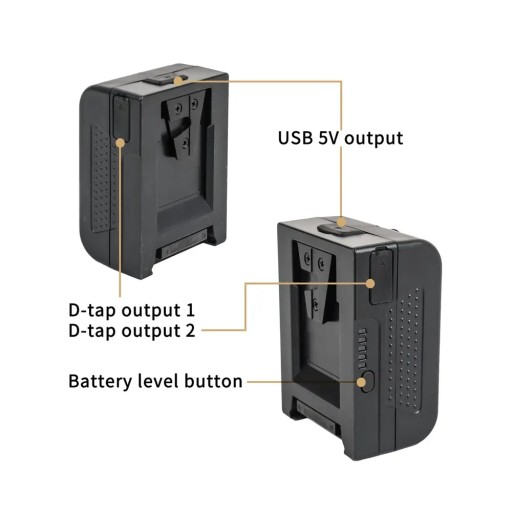 طقم بطاريات في-ماونت مصغرة مزدوج مع محول شحن Came Tv Bz-2c-mini99 2pcs Mini Light Weight  Battery