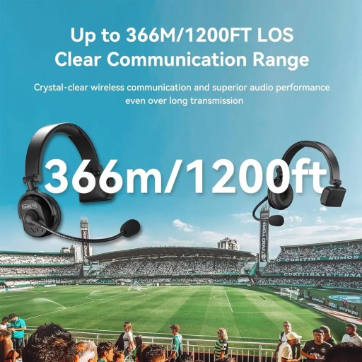 طقم نظام إنتركوم لاسلكي مكون من 7 سماعات رأس CAME-TV 7kit- EU WAERO- 1.9GHz Wireless Intercom Headset System Noise Cancellation