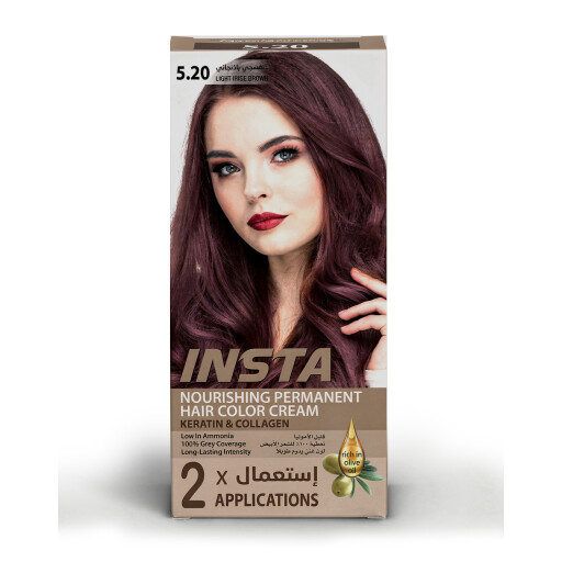 صبغة شعر طبية فاخرة بخلاصة زيت الزيتون والكولاجين - INSTA Hair Colors INSTA Hair Colors - Premium Medical Hair Dye with Olive Oil & Collagen