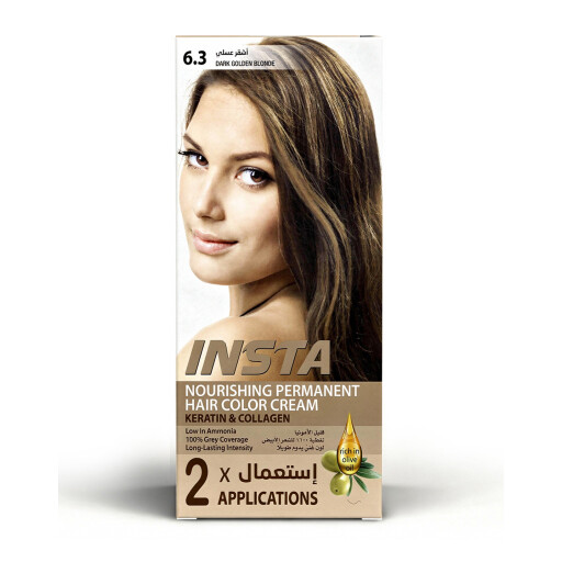 صبغة شعر طبية فاخرة بخلاصة زيت الزيتون والكولاجين - INSTA Hair Colors INSTA Hair Colors - Premium Medical Hair Dye with Olive Oil & Collagen