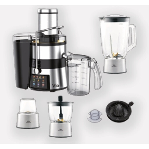 عصارة وخلاط – 1200 واط – وعاء لب 2.5 لتر – موديل V-225 – سلفر/أسود V-225 Juicer and Blender – 1200W – 2.5L Pulp – Silver/Black