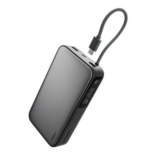 أوكي سبارك سلينج باور بانك بسعة 20000 مللي أمبير مع كابل USB C مدمج، بقوة 130 واط Aukey Spark Sling 20000mAh Power Bank With Built In USB C Cable, 130W