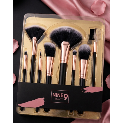 سيت فرش مكياج متكامل 8 قطع من ناين 9 بيوتي NINE9 Beauty Makeup Brushes Set - 8 Pcs