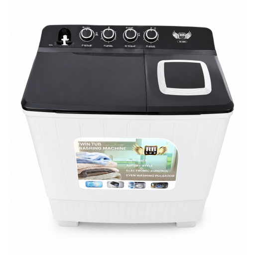 غسالة اربي لوكس حوضين حجم 16 كيلو ضمان ٣ سنوات RBLUX Twin Tub Washing Machine 16kg