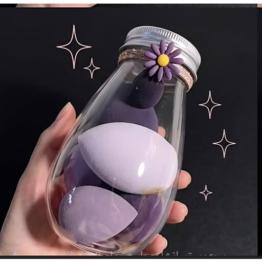 سيت إسفنجات دمج المكياج (بيوتي بلندر) داخل بطرمان - النسخة الأصلية Makeup blending sponge set (Beauty Blender) in a jar - Original version