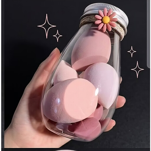 سيت إسفنجات دمج المكياج (بيوتي بلندر) داخل بطرمان - النسخة الأصلية Makeup blending sponge set (Beauty Blender) in a jar - Original version