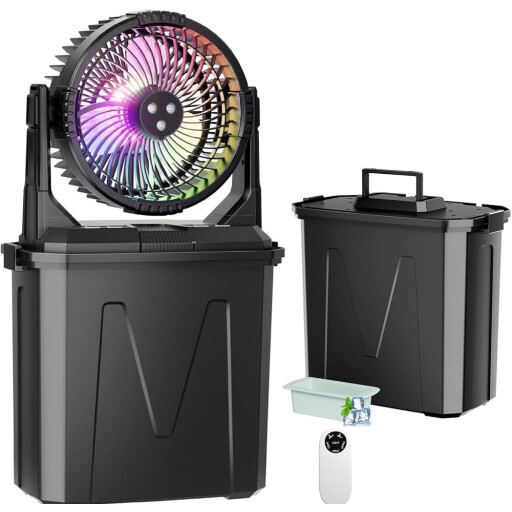 مروحة شحن بخاري (مروحة الرذاذ المحمولة) Doviluxe Portable Misting Fan with Ice Cube Tray