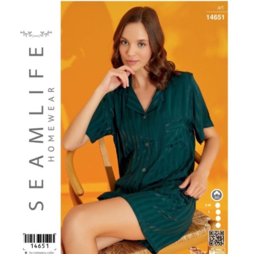 سيت بيجاما شورت ازرار نسائية Women’s Cotton Buttoned Short Pajama Set