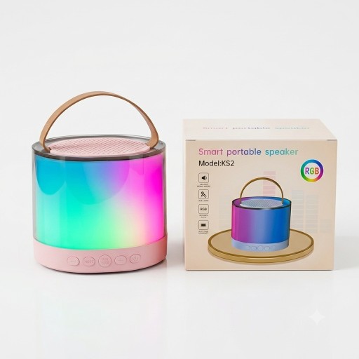 سبيكر محمول ذكي بإضاءة راقصة وصوت واضح Smart portable speaker with dancing lights and clear sound