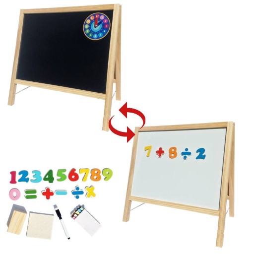 سبورة تعليمية للأطفال 2 في 1 مع 24 قطعة 2-in-1 educational whiteboard for children with 24 pieces