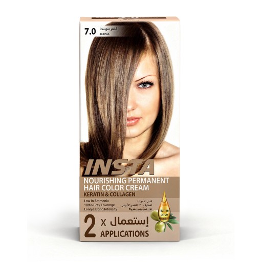صبغة شعر طبية فاخرة بخلاصة زيت الزيتون والكولاجين - INSTA Hair Colors INSTA Hair Colors - Premium Medical Hair Dye with Olive Oil & Collagen