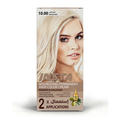 صبغة شعر طبية فاخرة بخلاصة زيت الزيتون والكولاجين - INSTA Hair Colors INSTA Hair Colors - Premium Medical Hair Dye with Olive Oil & Collagen