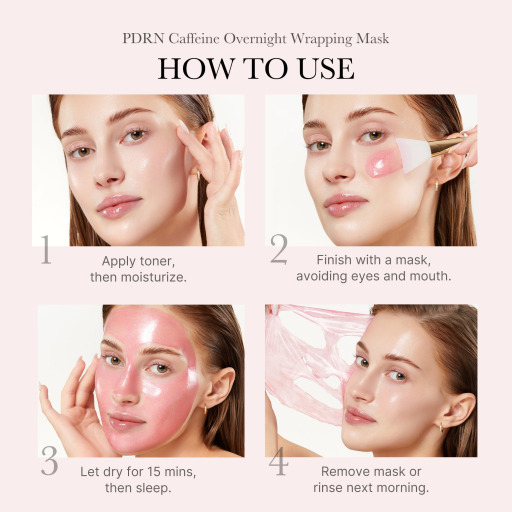 ماسك ليلي مغلف للوجه PDRN الوردي بالكافيين PDRN Pink Caffeine Night Wrapping Mask