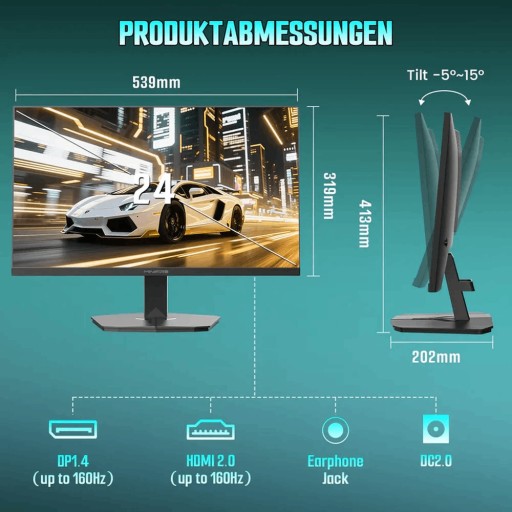 شاشة ألعاب - 24 بوصة - فل اتش دي - لوحة في أيه - 200 هرتز - أسود Gaming Monitor - 24 Inch - FHD - VA Panel - 200Hz - Black