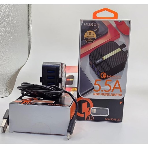 شاحن كامل موكسوم (4منافذ ) اصلي 4USB POWER ADAPTER MOXOM