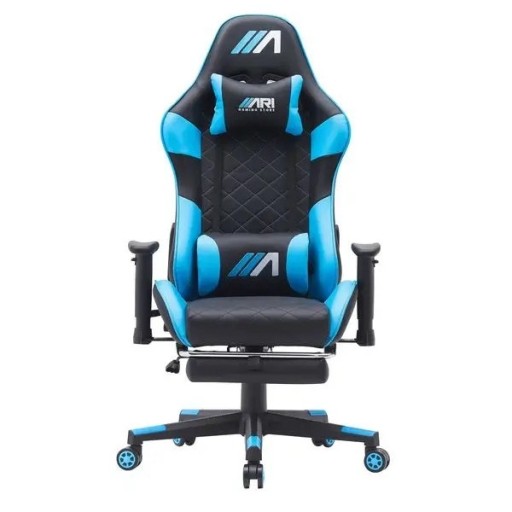 كرسي ألعاب ايه جي زيرو ون اسود و ازرق سماوي + شريط إضاءة LED من AG RYUK بطول 5 أمتار (هدية) Gaming Chair AG01 Black & Skyblue + AG RYUK LED Strip Light 5M (Gift)