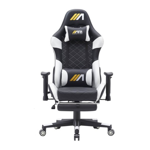 كرسي ألعاب ايه جي زيرو ون - اسود و ابيض + شريط إضاءة LED من AG RYUK بطول 5 أمتار (هدية) Gaming Chair AG01 - Black & White + AG RYUK LED Strip Light 5M (Gift)