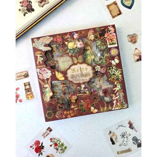 صندوق ملصقات ماروني عتيق Retro Sticker box