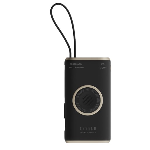 بور بنك وايرليس من ليفيلو Levelo Roma 10000mAh Power Bank With Integrated Cable