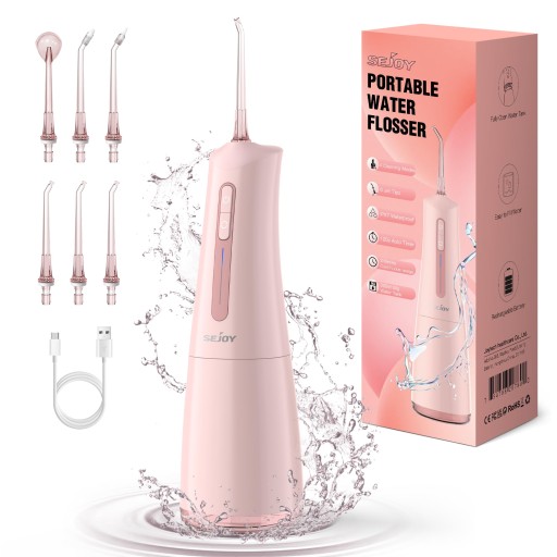 جهاز تنظيف الأسنان بالماء SEJOY وردي سعة 300ml SEJOY Water Flosser, Pink, 300ml