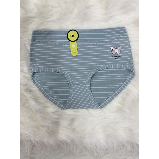 سروال داخلي نسائي مخطط طبع فراشة قياس وسط Women Underwear Butterfly Print Medium Size