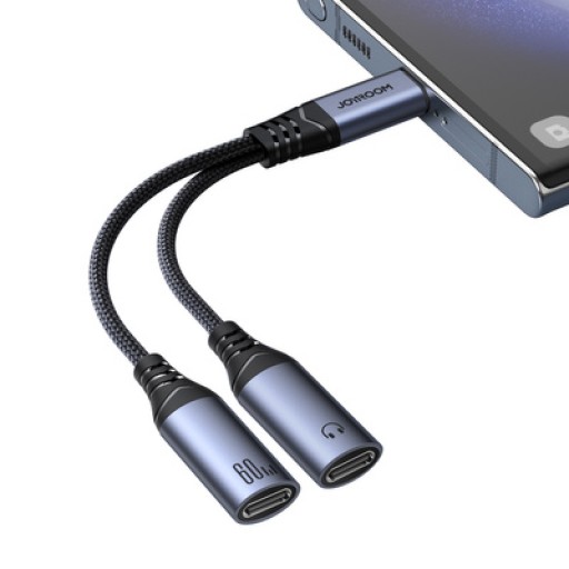 ادابتر محول صوت من جويروم JOYROOM SY-C03 Audio-Transfer Series 2-in-1 Audio Adapter (Type-C to Dual Type-C)