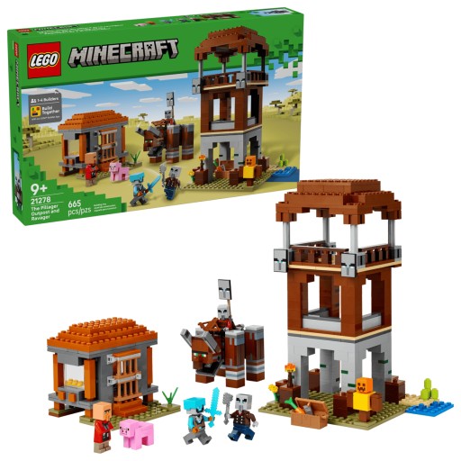 ليغو® ٢١٢٧٨ موقع بيلاغر الخارجي والرافاغر LEGO® 21278 The pillager outpost and ravager