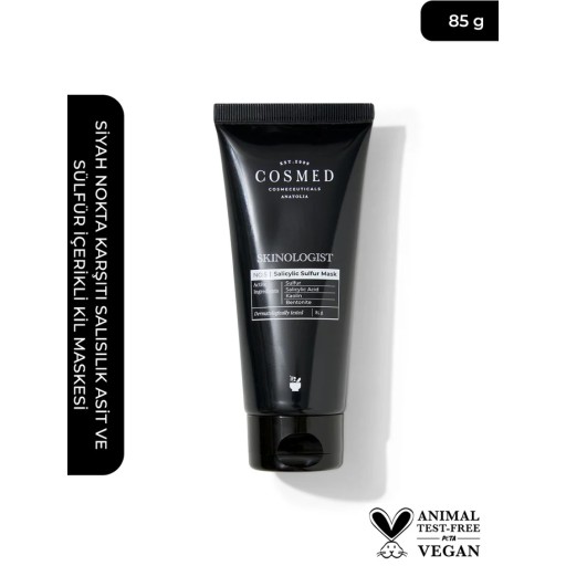 كوزمد قناع طيني بحمض الساليسيلك والكبريت لازالة الرؤوس السوداء COSMED SKINOLOGIST SALICYLIC SULFUR MASK 75 ml
