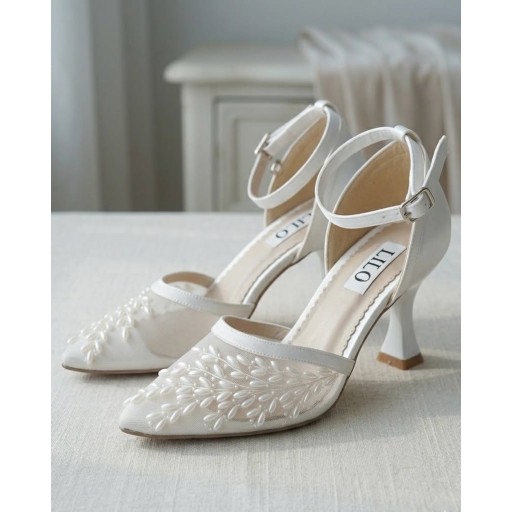 حذاء زفاف لوسين من ليلو بدبان طبي - كعب متوسط 5 سم Lilo Lucine Comfort Bridal Heels - 5cm Mid Heel