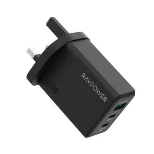 شاحن جداري من راف بور 65 واط RAVPOWER RP-PC1100 PD 65W 3 PORT WALL CHARGER