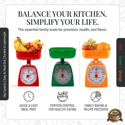 ميزان مطبخ ميكانيكي بوعاء علوي – Kitchen Scale سعة 5 كغم Mechanical kitchen scale with top bowl – 5 kg capacity