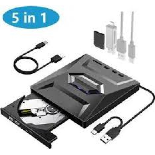 قارئ اقراص خارجي Fantom 5-IN-1 DVD-RW External USB 2.0 (Type-C) Fantom 5-IN-1 DVD-RW External USB 2.0 (Type-C) DVD external