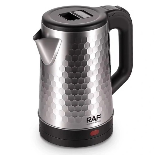 غلاية كهربائية ستانلس ستيل سعة 2 لتر بقوة 1500 واط وقاعدة 360 Electric Stainless Steel Kettle 2L 1500W with 360° Rotating Base