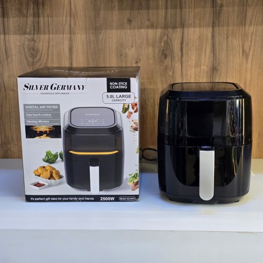 قلاية هوائية 5 لتر لمس سلفر جرمني  sg-0042 5L Touch Air Fryer Silver Germany SG-0042
