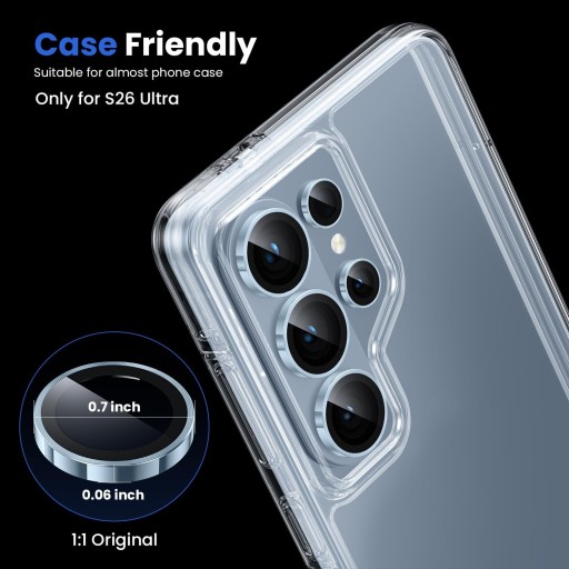 لصقة حماية عدسة الكاميرا سامسونج كلاكسي أس 26 ألترا Samsung Galaxy S26 Ultra Camera Lens Protector