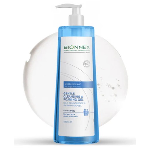 بايونكس بيرفيديرم غسول جل للبشرة الجافة والمتحسسة 400 مل BIONNEX Cleansing & foaming gel Face & Body - 400ml