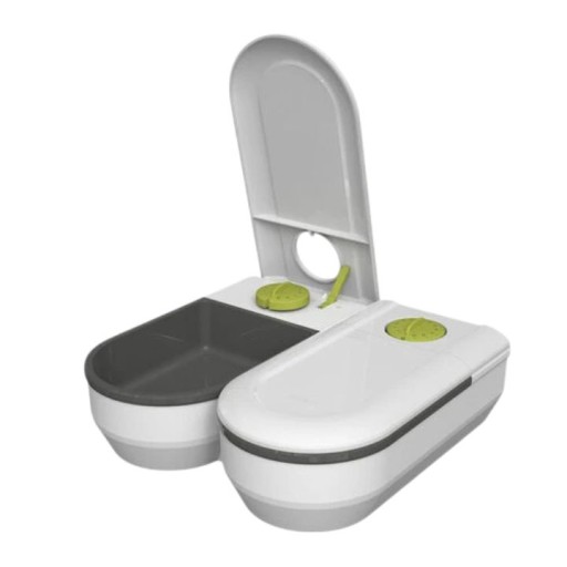 موزع طعام للحيوانات الأليفة مع تخزين محمي من الضوء Pet Food Dispenser with Light-Protected Storage