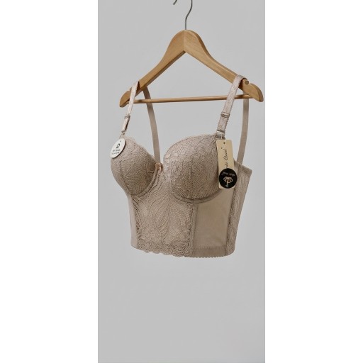 حمالة صدر سفنجة وعظم كيبور طويل دعم كامل Moda Clavel Padded Underwire Longline Bra - Full Support
