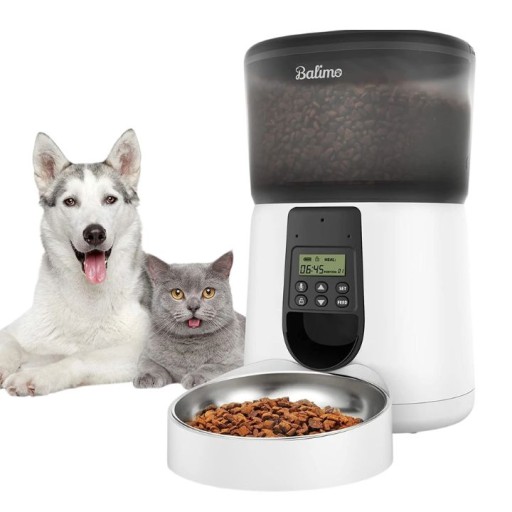 جهاز الأوتوماتيكي الذكي لإطعام الحيوانات الأليفة مع وعاء ستانلس ستيل Automatic Pet Feeder with Stainless Steel Bowl