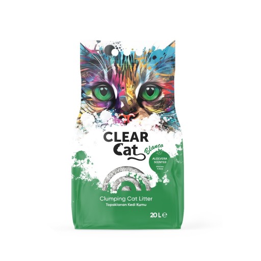 رمل كلير كات بلانكو 20L الوفيرا Clear Cat Blanco 20L Aloe Vera Sand